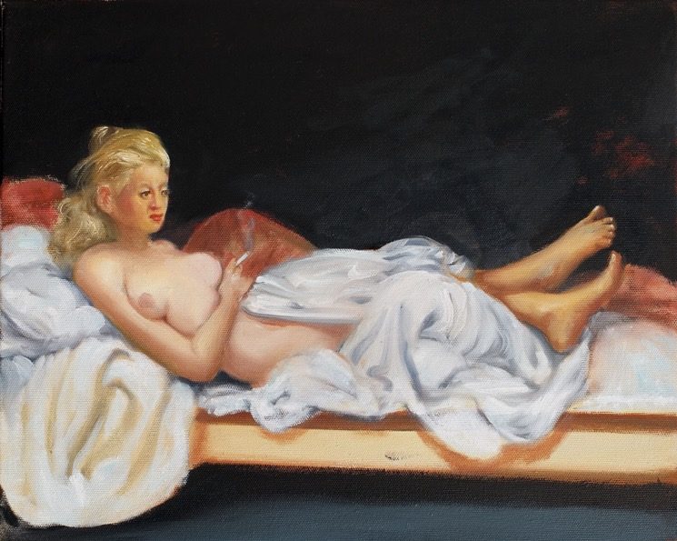 'Femme au repos' 2016, oil on canvas, 40 x 50 cm