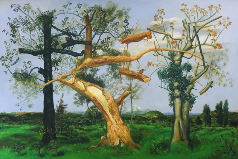'Les trois arbres' 2016, oil on canvas, 200 x 300 cm
