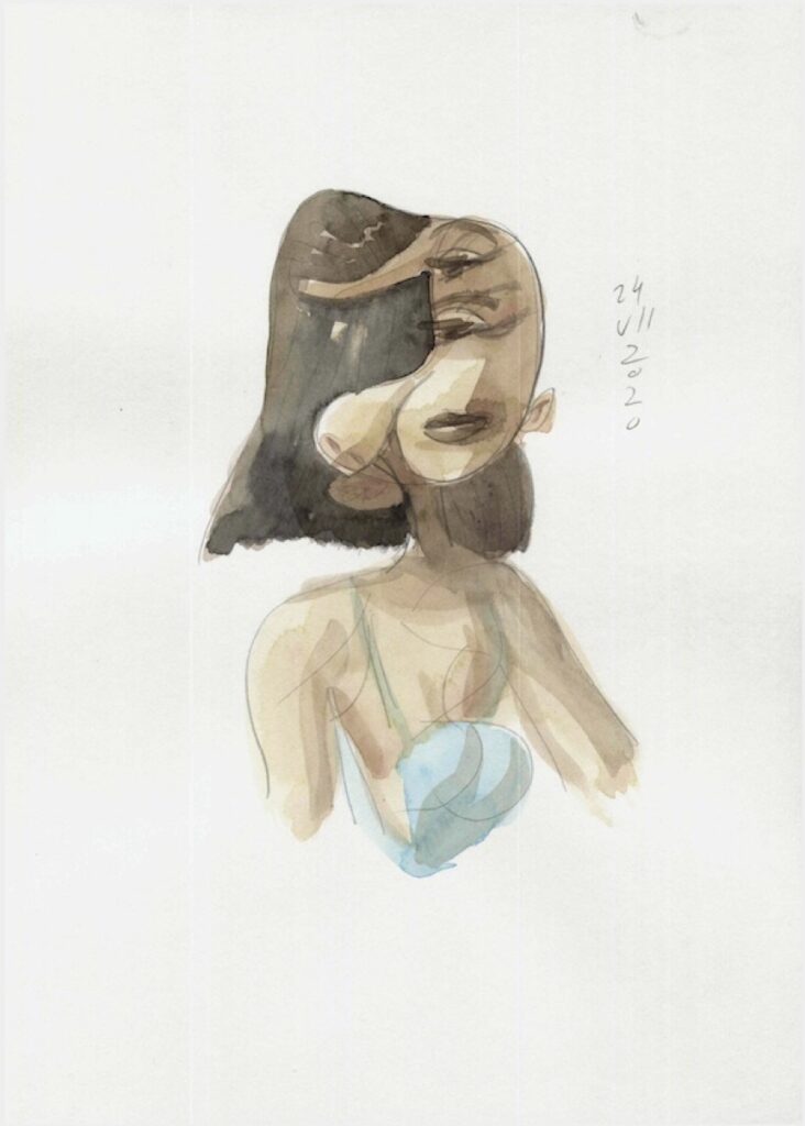 ZAECH STEPHANE 'Untitled' 2020 Pencil, watercolor, ink on paper 30 x 21 cm  (11 3/4 x 8 1/4 in.)