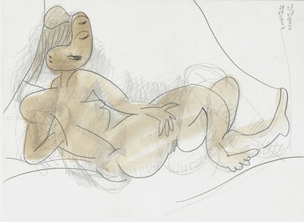 ZAECH STEPHANE 'Untitled' 2020 Pencil, watercolor, ink on paper 21 x 30 cm  (8 1/4 x 11 3/4 in.)