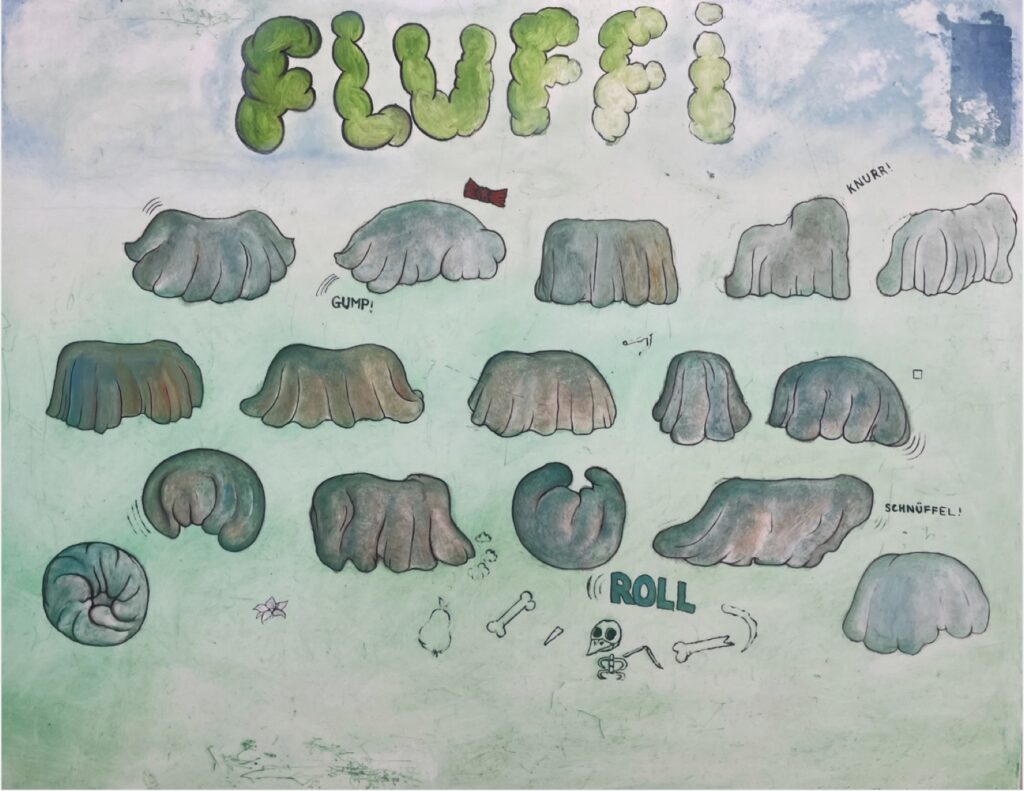 Patrick Graf 'Fluffies' 2022 Oil on plastic panel 40 x 50 cm  (15 3/4 x 19 5/8 in.)