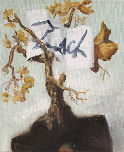 'Le billet' 2016, oil on canvas, 27 x 22 cm
