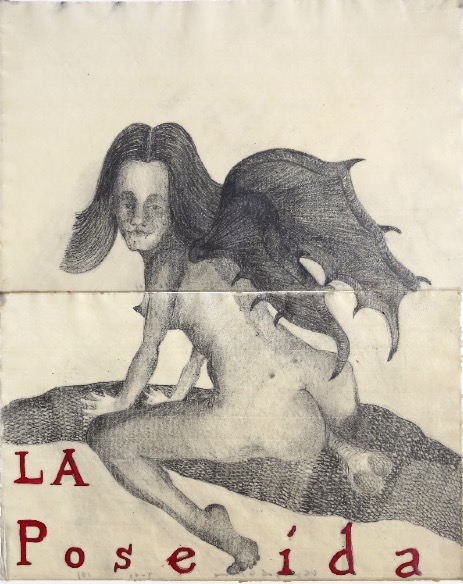 VASQUEZ DE LA HORRA SANDRA 'La Poseida' 2012, Wax and pencil on paper, 64 x 51 cm (sold)