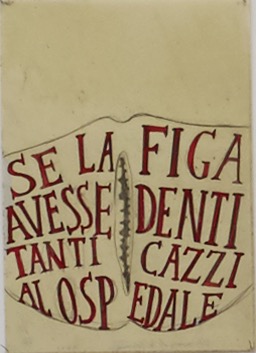 VASQUEZ DE LA HORRA SANDRA 'Se la figa avesse denti' 2011, Wax and pencil on paper, 42 x50 cm (sold)
