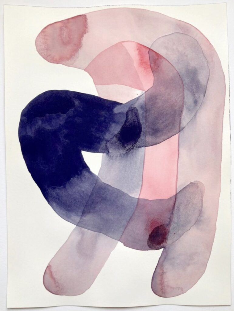 ANDREA HELLER 'untitled' 2022 Ink and watercolour on paper, framed 31 x 23 cm  (12 1/4 x 9  in.)