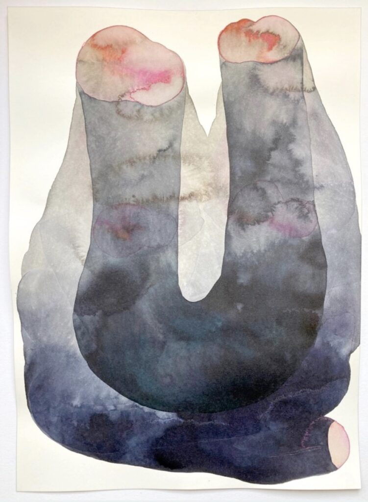 ANDREA HELLER 'untitled' 2022 Ink and watercolour on paper, framed 36 x 26 cm  (14 1/8 x 10 1/4 in.)