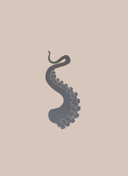 FRANÇOIS BERTHOUD 'Octopus' 3, 2020, Oil and imitation silver pigment on paper, 50 x 35 cm, unique