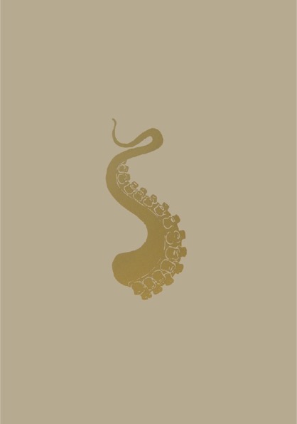FRANÇOIS BERTHOUD 'Octopus' 13, 2020, Oil and imitation gold pigment on paper, 50 x 35 cm, unique