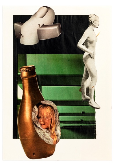 DOMINIQUE BONDY 'Green (number 15)' (Surrealistic Series), 1976 - 1985, Collage, 30 x 21 cm, Inv. Nr.18025