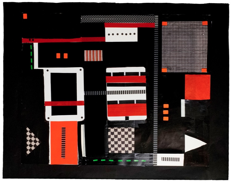 BONDY DOMINIQUE 'Rouge et noir' (Magazine Series) 2015 Collage 70 x 90 cm, Inv. Nr. 17982