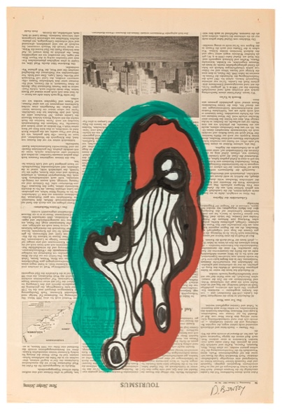 BONDY DOMINIQUE 'Womb' 1982-1987 Acrylic on newspaper 47 x 32 cm, Inv. Nr. 17959