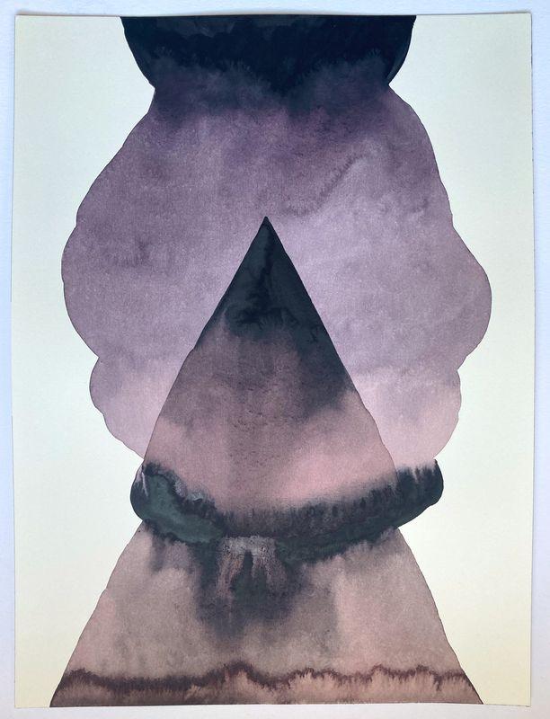 ANDREA HELLER 'Untitled' 2022 Ink and watercolor on paper, framed 31 x 23 cm  (12 1/4 x 9  in.)