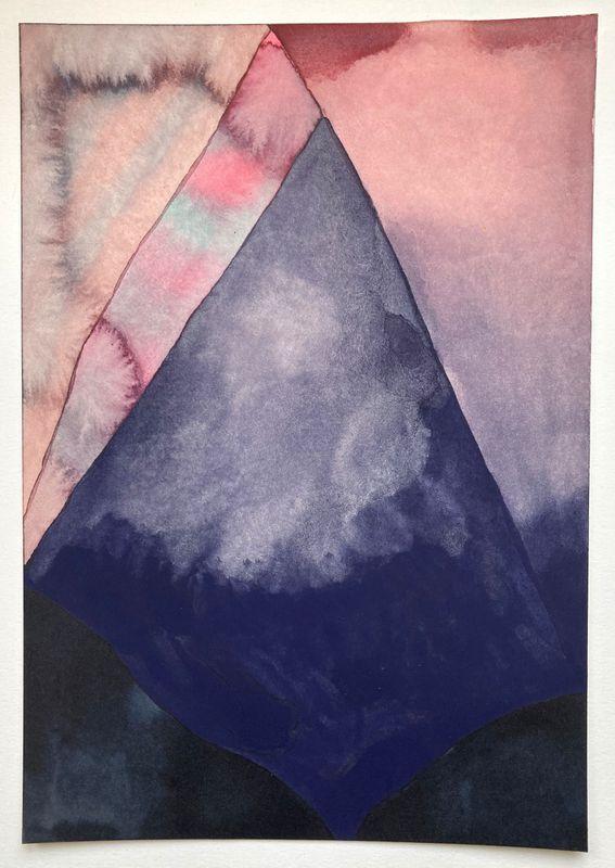 ANDREA HELLER 'Untitled' 2022 Ink and watercolor on paper, framed 26 x 18 cm  (10 1/4 x 7 1/8 in.)