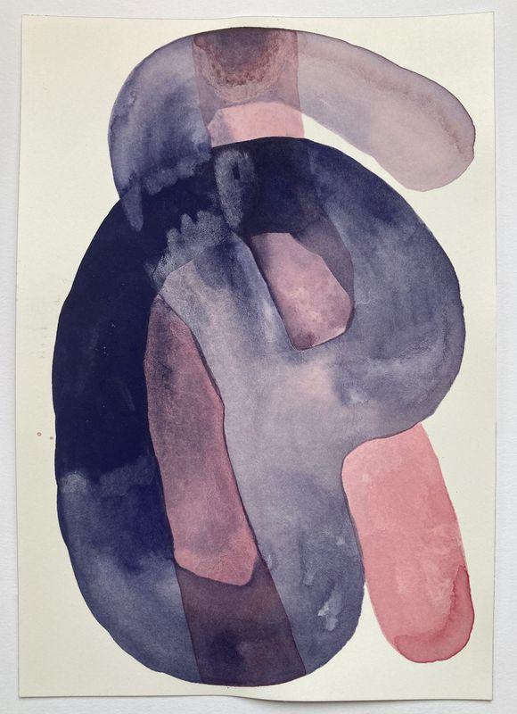 ANDREA HELLER 'Untitled' 2022 Ink and watercolor on paper, framed 26 x 18 cm  (10 1/4 x 7 1/8 in.)