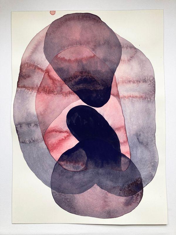 ANDREA HELLER 'Untitled' 2022 Ink and watercolour on paper, framed 36 x 26 cm  (14 1/8 x 10 1/4 in.)
