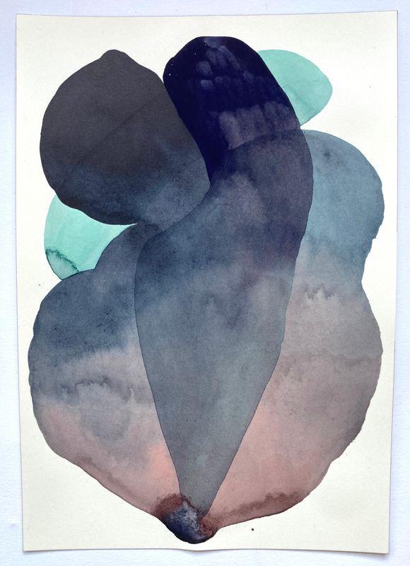 ANDREA HELLER 'Untitled' 2022 Ink and watercolor on paper 26 x 18 cm  (10 1/4 x 7 1/8 in.)