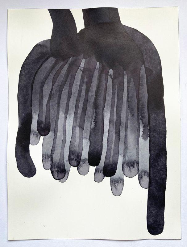 ANDREA HELLER 'Untitled' 2022 ink on paper, framed 31 x 23 cm  (12 1/4 x 9  in.)