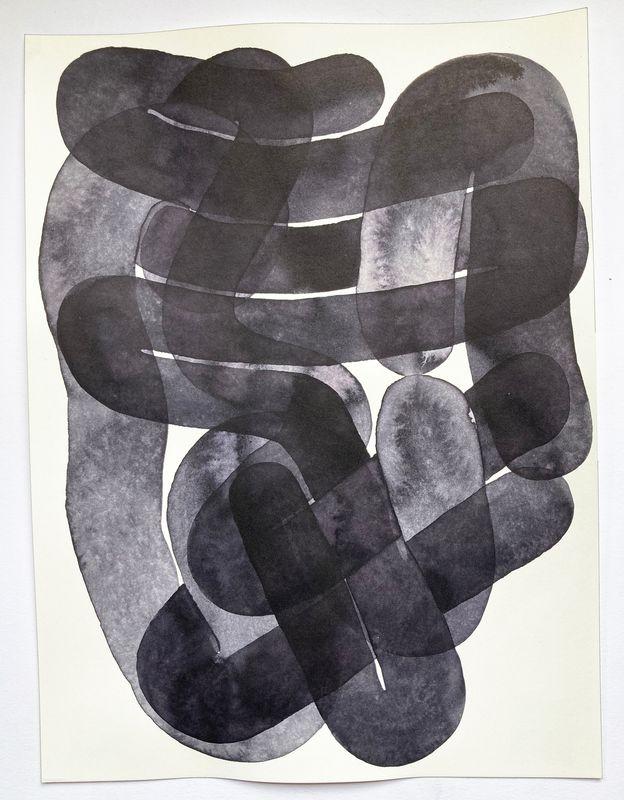 ANDREA HELLER 'Untitled' 2022 ink on paper, framed 31 x 23 cm  (12 1/4 x 9  in.)