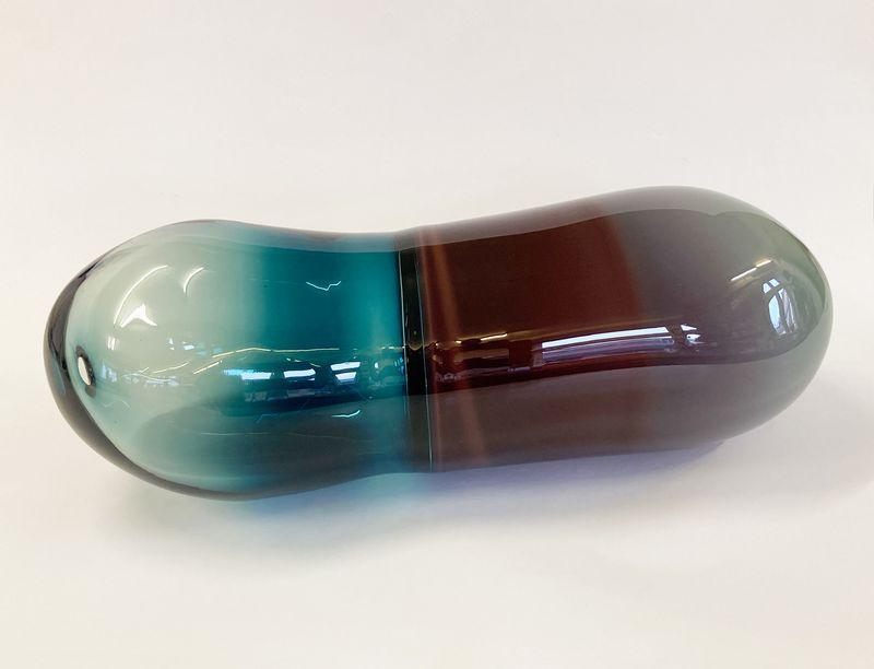 ANDREA HELLER 'untitled (from 'Receptors' series)' 2023 handmade glass 23 x 60 x 21 cm  (9  x 23 5/8 x 8 1/4 in.)