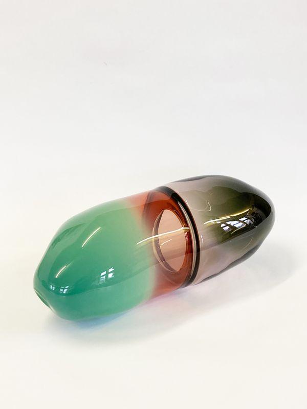 ANDREA HELLER 'untitled (from 'Receptors' series)' 2023 handmade glass 22 x 56 x 22 cm  (8 5/8 x 22  x 8 5/8 in.)