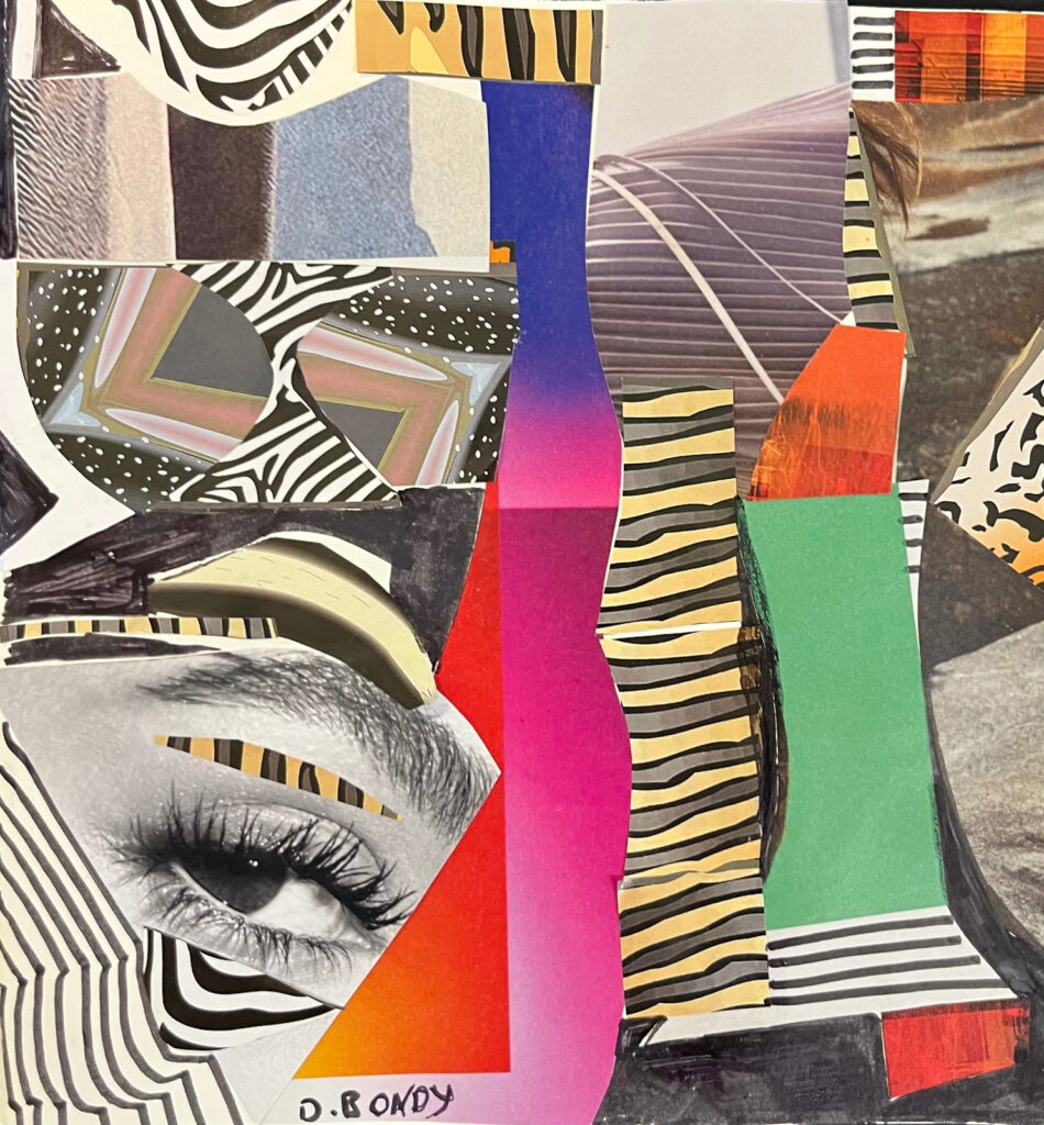BONDY DOMINIQUE 'Sagres' 2023 Collage auf Papier 19 x 19 cm  (7 1/2 x 7 1/2 in.)