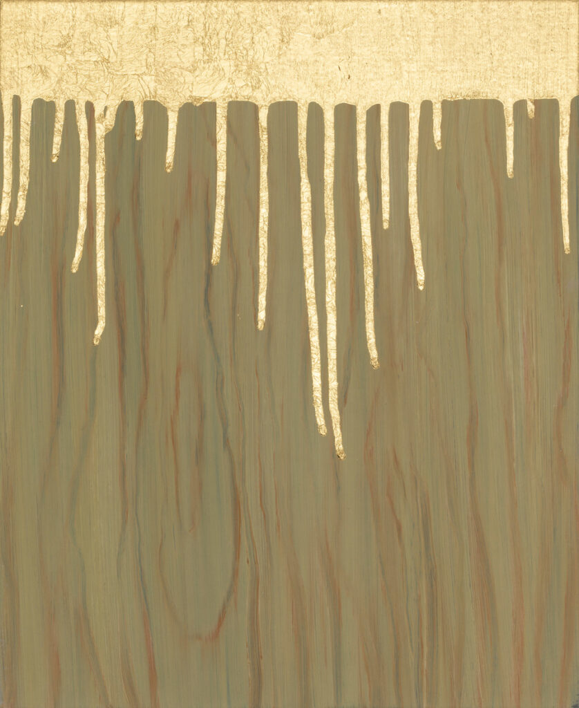 VERA MARKE 'Invn° 2911' 2023 Öl und Blattgold auf Baumwolle 34 x 28 cm  (13 3/8 x 11  in.)