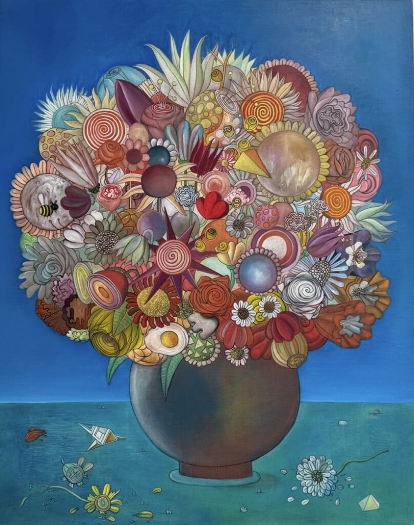 Patrick Graf 'Osterstrauss (im Samus-Aran-Check-Mode)' 2026 Öl auf Aluminium 74.4 x 60.5 cm  (29 1/4 x 23 7/8 in.)