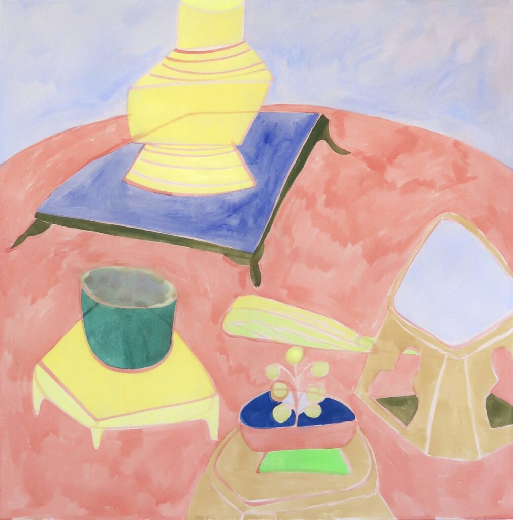 SARA GASSMANN 'lightnings 5' 2025 Acryl, Tusche auf Baumwolle 90 x 90 cm  (35 3/8 x 35 3/8 in.)