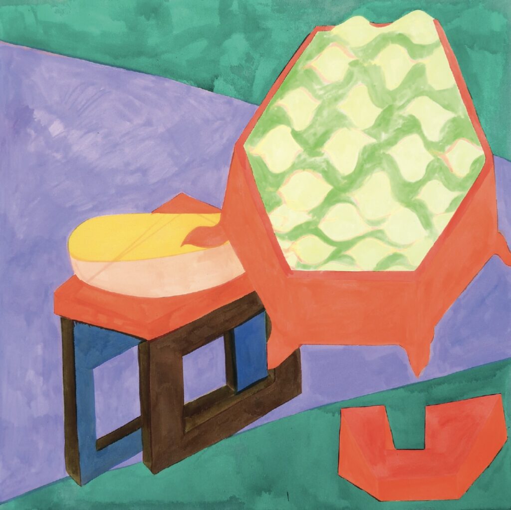 SARA GASSMANN 'lightnings 22' 2025 Acryl, Tusche auf Baumwolle 90 x 90 cm  (35 3/8 x 35 3/8 in.)