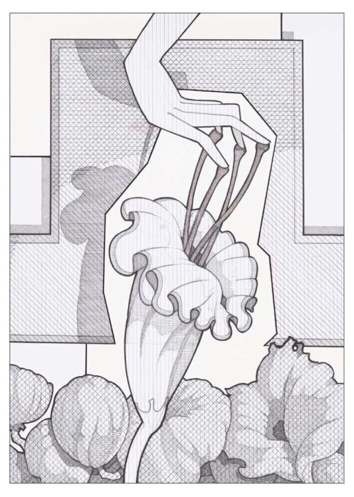 MAGARO VALENTIN 'o.T' 2013 Tusche und Filzstift auf Papier/Collage 59 x 42 cm  (23 1/4 x 16 1/2 in.)