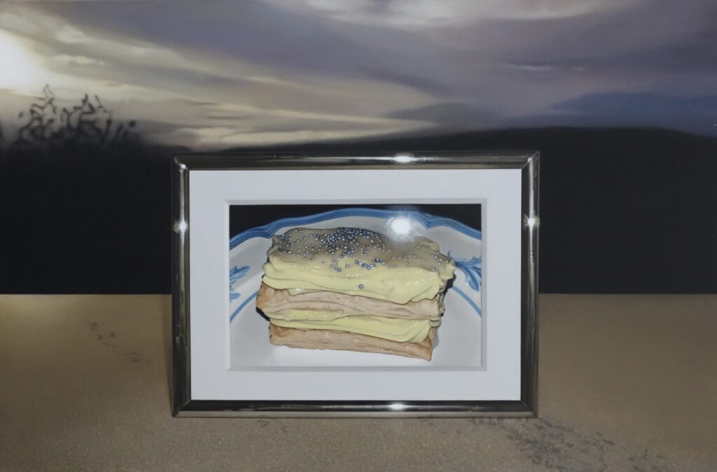 BÜHLER FLORIAN 'Crèmeschnitte' 2023 Oil on canvas 60 x 92 cm  (23 5/8 x 36 1/4 in.)