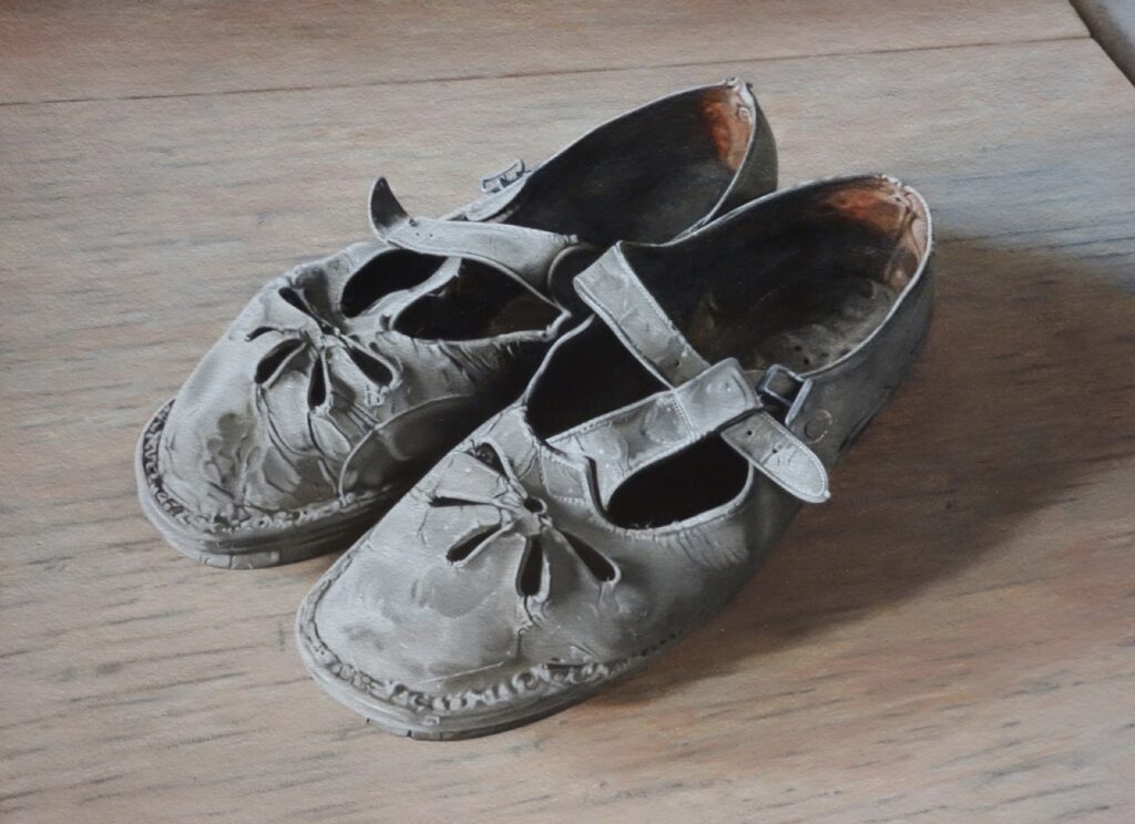 BÜHLER FLORIAN 'Leere Schuhe' 2023 Oil on cardboard 23 x 31 cm  (9  x 12 1/4 in.)