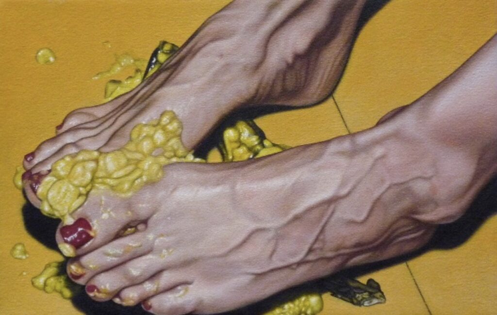 BÜHLER FLORIAN 'Banana Feet' 2008 Oil on canvas 20 x 32 cm  (7 7/8 x 12 5/8 in.)